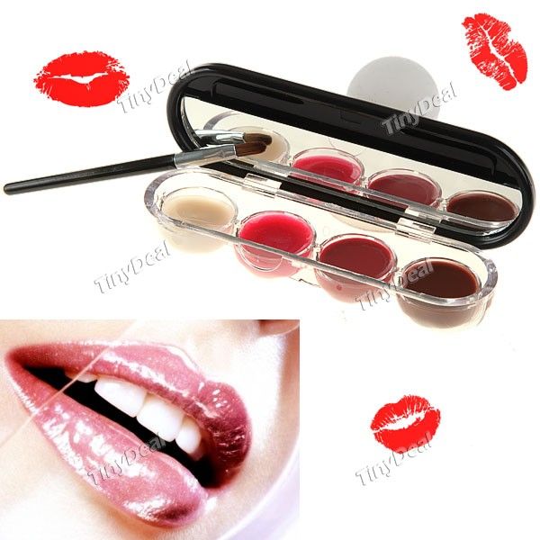 4 Colors Tinted Lipstick Lip Gloss Balm Plumper Concealer Co