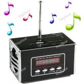 Portable LCD Screen Mini Stereo Speaker with FM Radio USB Ja