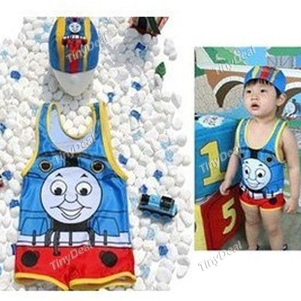 Likable Thomas Patterned One-piece Kid's Swimming Costume Be