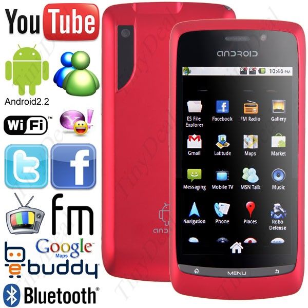 3.6" Touch Screen Google Android V2.2 AT&T T-Mobile Vodafone