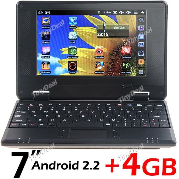 7" Android 2.2 OS WiFi Mini Netbook Laptop Notebook w/ CPU 8