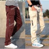 New Arrival Leisure Zippered Cargo Pants Long Trousers for M