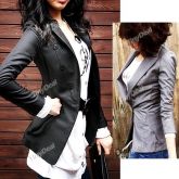 Stylish Casual Coat Suit Wrap Surcoat Outerwear with Ruffle