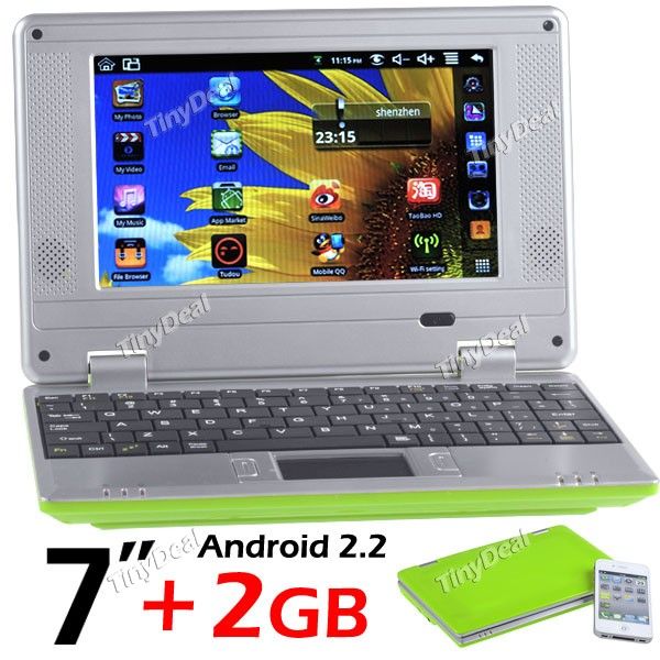 7" Android 2.2 OS WiFi Mini Netbook Laptop Notebook w/ CPU 8