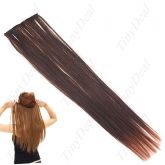 21-inch Clip-on Design Long Straight Wig Synthetic Fiber Hai