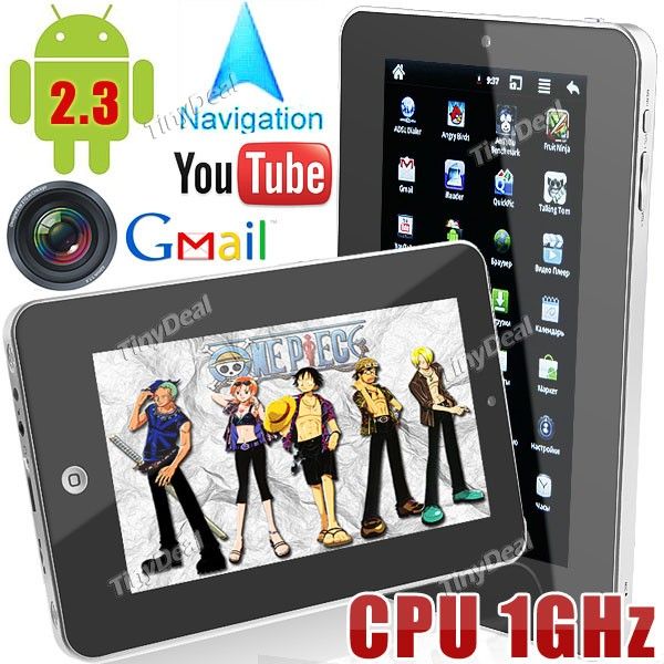 7" Resistive Touchscreen Android 2.3 OS Tablet Flat PC with