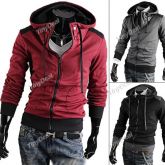 Korean Style Leisure Splicing Zip-up Hoodie Hoody Cardigan O